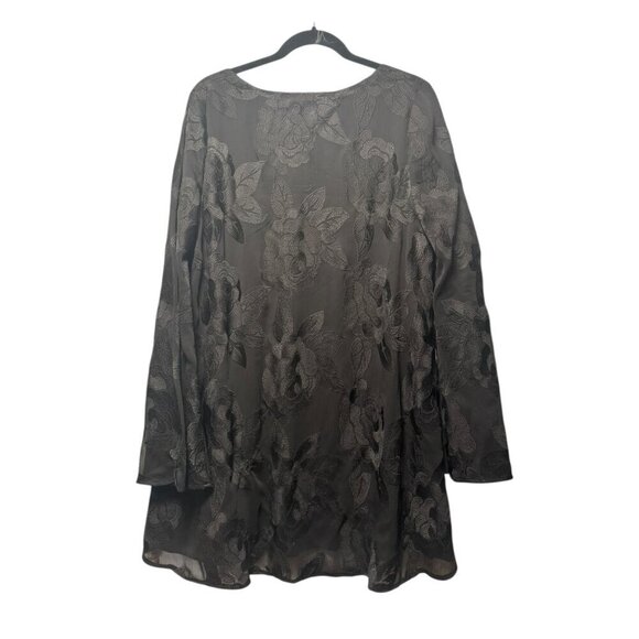 Show Me Your Mumu Black Floral Burnout Dress Large Long Sleeve Boho Chic - Picture 2 of 2